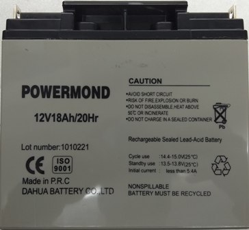 Μπαταρία 12V/ 18AH POWERMOND Επαναφορτιζόμενη μολύβδου