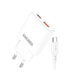 KSC-1601/WHITE ΛΕΥΚΟΣ ΦΟΡΤΙΣΤΗΣ USB 25W ΜΕ ΚΑΛΩΔΙΟ TYPEC 1m fast charging GAN