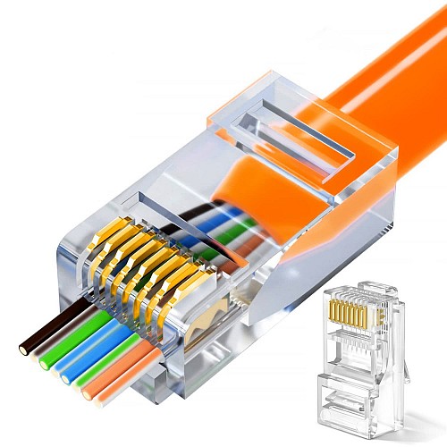 TECHLY IWP-CAT6UT Συσκευασία 100 βυσμάτων RJ45 Cat6 UTP Pass-Through