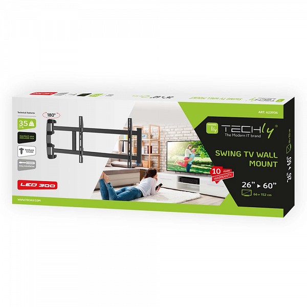 TECHLY ICA-PLB 042 Περιστρεφόμενη βάση τοίχου γενικής χρήσης για τηλεοράσεις 26-60