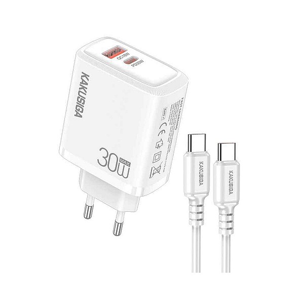KSC-1674/W ΦΟΡΤΙΣΤΗΣ TYPE C ΣΕ TYPE C 30W ΛΕΥΚΟ