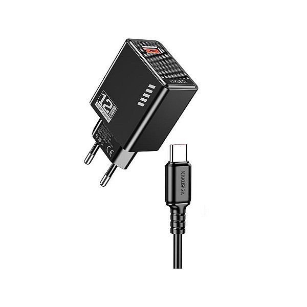 KSC-1236/BLACK  ΜΑΥΡΟΣ ΦΟΡΤΙΣΤΗΣ  TYPE C 1m