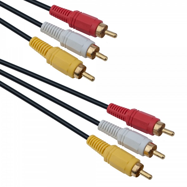 Καλώδιο DeTech 3xRCA Μ/Μ, High Quality, 1.5m