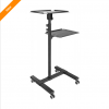 Techly ICA-TB TPM-10  Universal Adjustable Trolley for Notebook Projector with Shelf Black