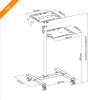 Techly ICA-TB TPM-10  Universal Adjustable Trolley for Notebook Projector with Shelf Black