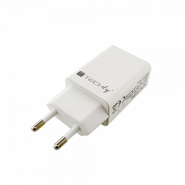 TECHLY IPW-USB-24WH Φορτιστής τοίχου USB-A 5V 2.4A για Smartphone ή Tablet