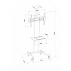 Techly ICA-TR23 Βάση κινητής τηλεόρασης / φορείο για LED / LCD 32-70 με ράφι