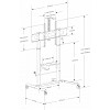 TECHLY ICA-TR230 ΤΡΟΧΗΛΑΤΗ ΒΑΣΗ ΜΕ ΡΥΘΜΙΖΟΜΕΝΟ ΥΨΟΣ ΓΙΑ ΤΗΛΕΟΡΑΣΕΙΣ ΑΠΟ 52 ΕΩΣ 110 ΜΕ ΡΑΦΙ