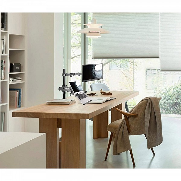 TECHLY ICA-LCD 174NB βάση γραφείου για οθόνη 13-32 και ράφι φορητού υπολογιστή