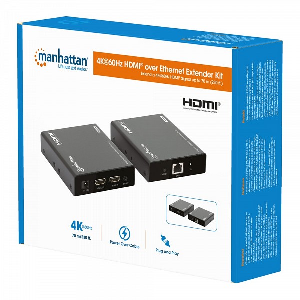 MANHATTAN IDATA EXT-E704K60 Κιτ επέκτασης HDMI μέσω Ethernet 4K@60Hz