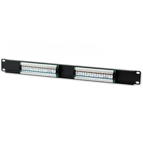 TECHLY I-PP 16-RU-C6T Patch Panel UTP 16 Ports RJ45 Cat.6 Techly