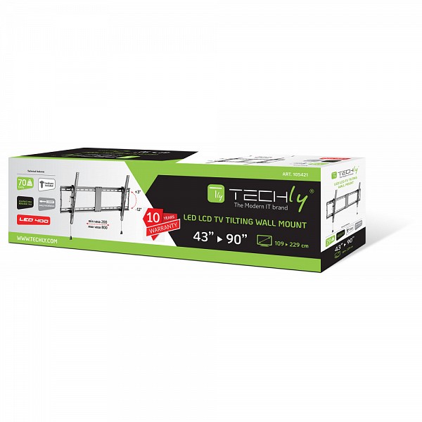 TECHLY ICA-PLB 590 Βάση τηλεόρασης Tilt βαρέως τύπου, πτυσσόμενη για τηλεοράσεις 43-90