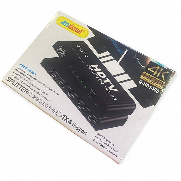 Διαχωριστής Splitter HDMI 1x4 3D 4Kx2K Andowl Q-HD1400