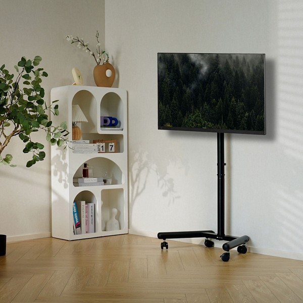 TECHLY ICA-TR60 ΚΙΝΗΤΗ ΒΑΣΗ ΔΑΠΕΔΟΥ ΜΕ ΡΟΔΕΣ ΜΕ ΡΥΘΜΙΖΟΜΕΝΟ ΥΨΟΣ ΓΙΑ ΤΗΛΕΟΡΑΣΕΙΣ 13-50