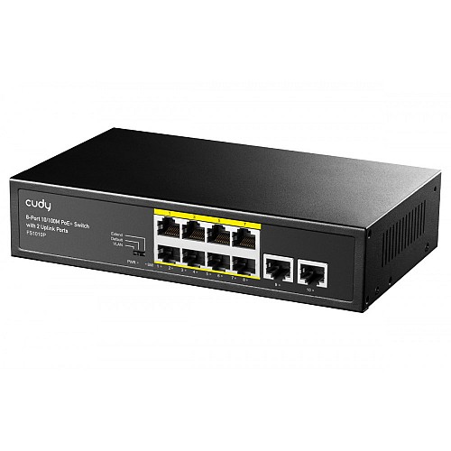 CUDY ICU-FS1010P 8-Port 10/100M PoE+ Switch with 2 Uplink Ports