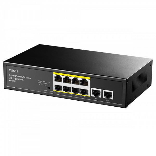 CUDY ICU-FS1010P 8-Port 10/100M PoE+ Switch with 2 Uplink Ports