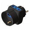 TECHLY IPW-TRP1040BK Τριπλός προσαρμογέας - Πρίζα σούκο σε ιταλικές πρίζες και πρίζες σούκο Μαύρο