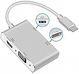 Μετατροπέας 4in1 Type-C σε HDMI VGA DVI USB3.0