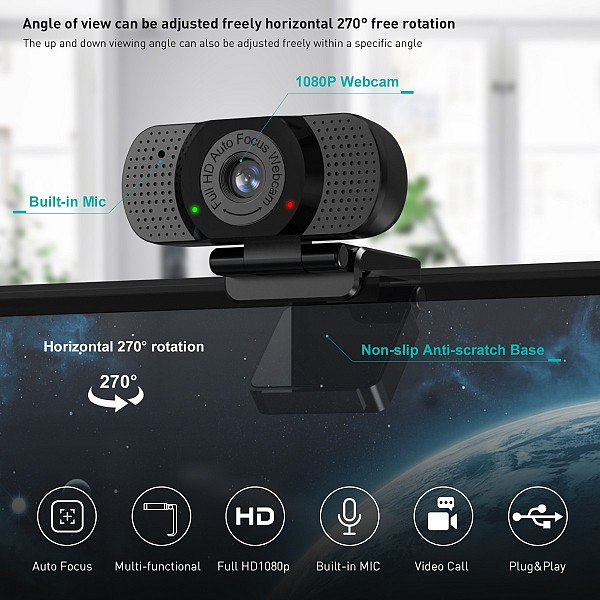 EDUP EP-1080P8 Auto Focus 1080P USB WEBCAM