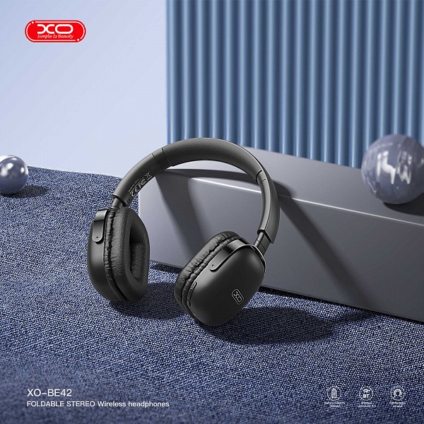 XO BE42 Scarlet Μεταλλικά Αναδιπλούμενα Ακουστικά Bluetooth (Μαύρο)