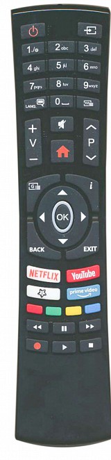 Τηλεχειριστήριο Universal T-1638 συμβατό με smart τηλεοράσεις F&U. Διαθέτει πλήκτρο Νetflix.