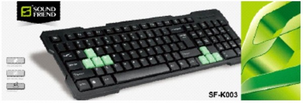 SF-K003 ΕΝΣΥΡΜΑΤΟ ΠΛΗΚΤΡΟΛΟΓΙΟ USB