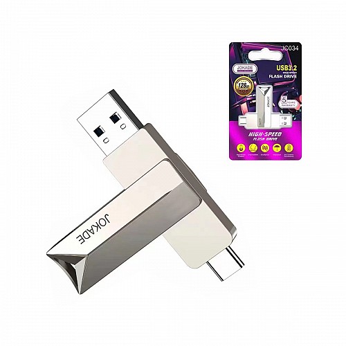 JC034/SILVER USB3.2 & TYPE C FLASH   (128GB)