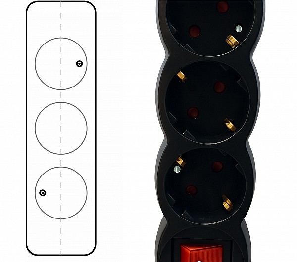 SLGE-903K ΜΑΥΡΟ ΠΟΛΥΠΡΙΖΟ 3-ΘΕΣΕΩΝ ΜΕ ΔΙΑΚΟΠΤΗ