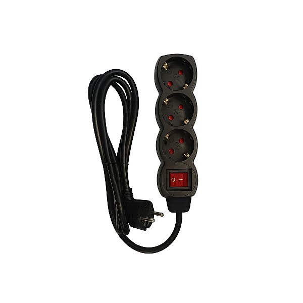 SLGE-903K ΜΑΥΡΟ ΠΟΛΥΠΡΙΖΟ 3-ΘΕΣΕΩΝ ΜΕ ΔΙΑΚΟΠΤΗ