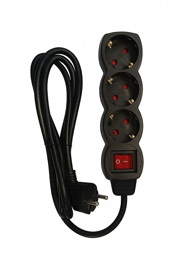 SLGE-903K ΜΑΥΡΟ ΠΟΛΥΠΡΙΖΟ 3-ΘΕΣΕΩΝ ΜΕ ΔΙΑΚΟΠΤΗ