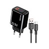 KSC-1662/B ΦΟΡΤΙΣΤΗΣ USB ΣΕ TYPE C 22.5W MAYΡΟ