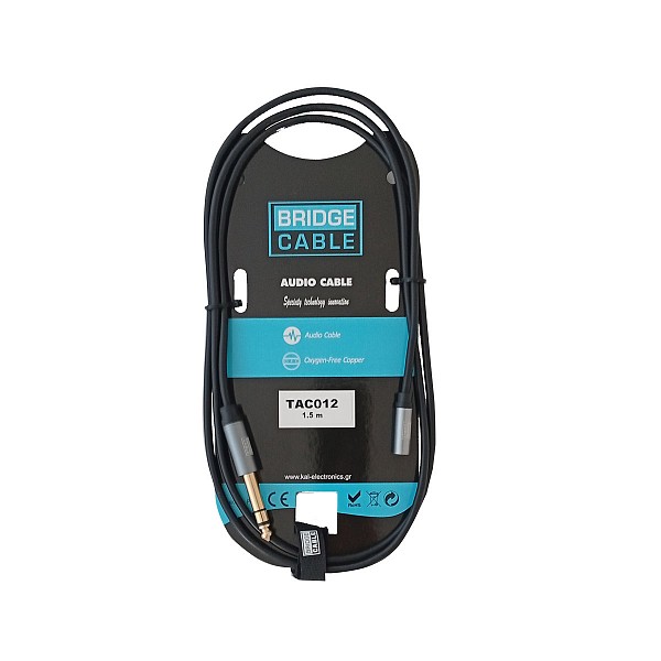 TAC012 ΚΑΛΩΔΙΟ 6,3mm STEREO - 3,5mm STEREO ΘΗΛΥΚΟ 1.5m