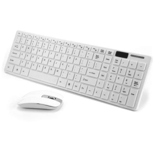 Ασύρματο Πληκτρολόγιο 2.4GHz, σετ (keyboard + mouse) – Ultra slim Άσπρο
