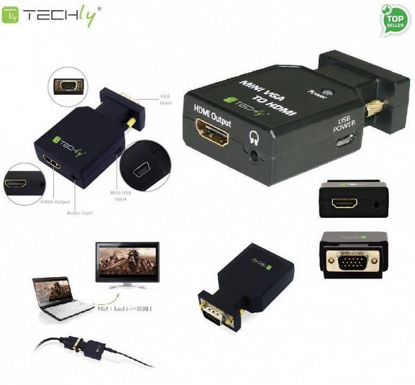 Techly  VGA-HDMINI Mini μετατροπέας VGA και ήχου σε HDMI